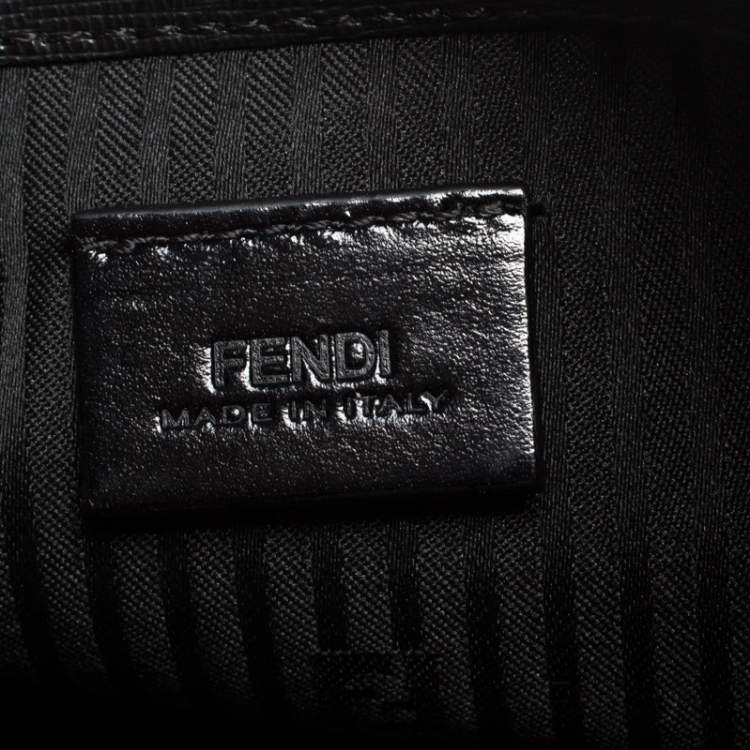 Pre Owned Fendi Black Leather 2 Jours Envelope Clutch