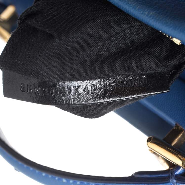 مملوكة مسبقًا Fendi Blue Leather Mini Peekaboo Top Handle Bag