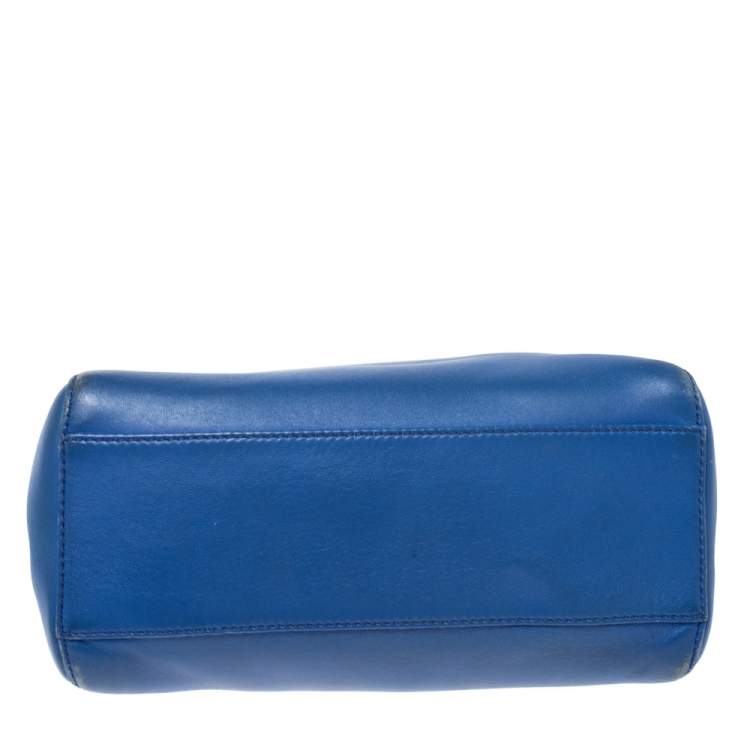 مملوكة مسبقًا Fendi Blue Leather Mini Peekaboo Top Handle Bag
