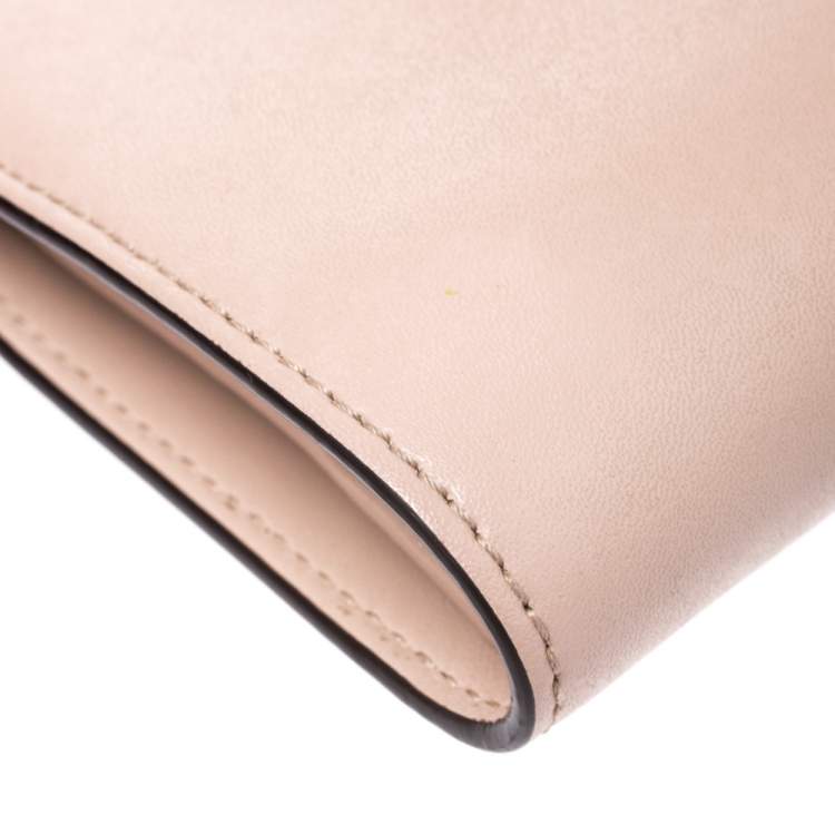 Pre Owned Fendi Beige Leather Bifold F Is Compact Wallet