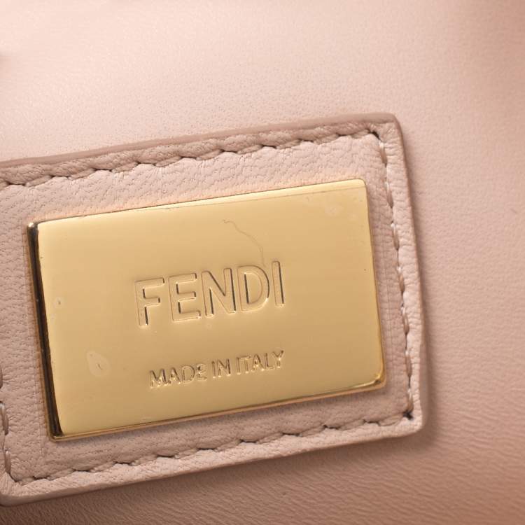 Pre Owned Fendi Tri Color Python Medium Peekaboo Top Handle Bag