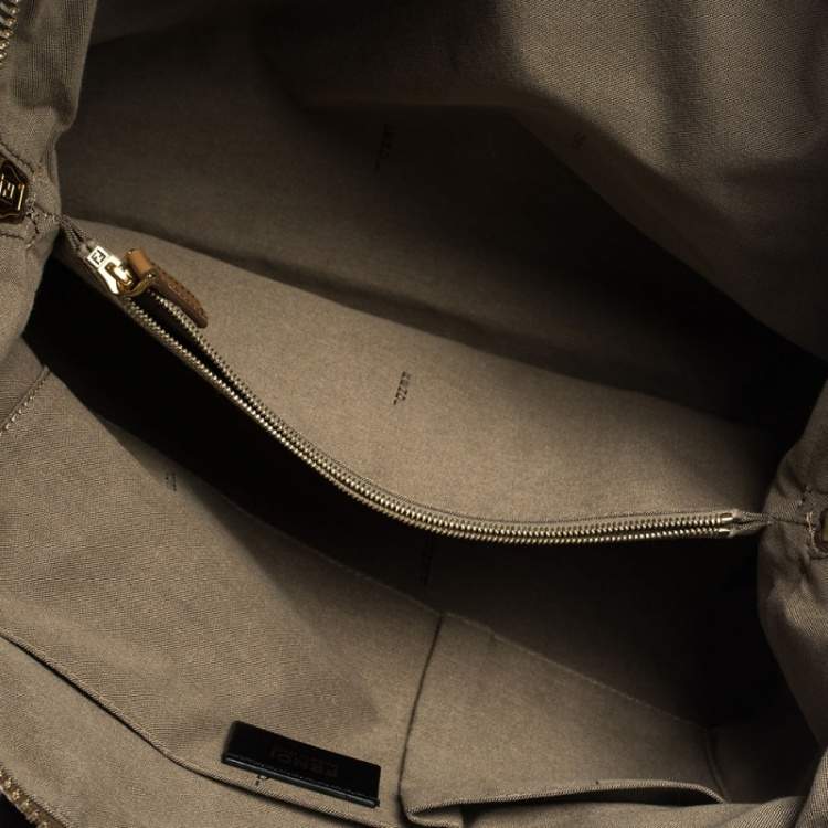 Pre Owned Fendi Multicolor Canvas and Patent Leather Chameleon Satchel 