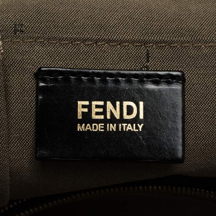 Pre Owned Fendi Multicolor Canvas and Patent Leather Chameleon Satchel 
