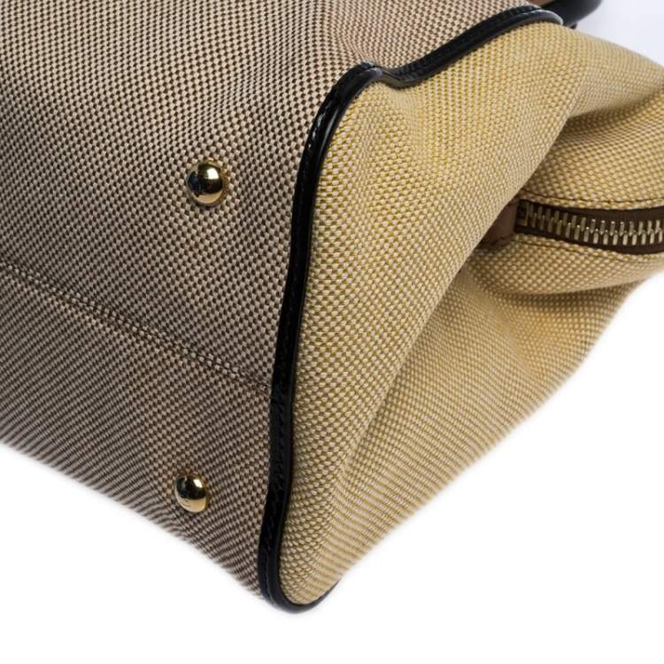 Pre Owned Fendi Multicolor Canvas and Patent Leather Chameleon Satchel 