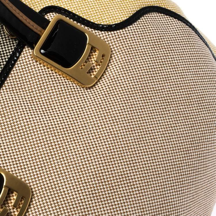 Pre Owned Fendi Multicolor Canvas and Patent Leather Chameleon Satchel 