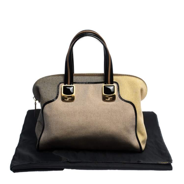 Pre Owned Fendi Multicolor Canvas and Patent Leather Chameleon Satchel 