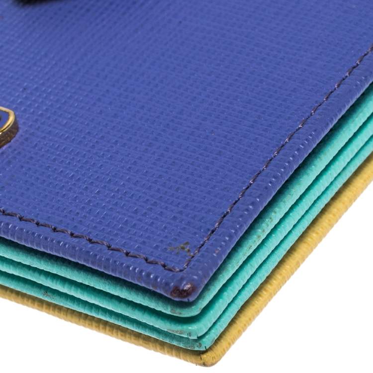 Pre Owned Fendi Multicolor Leather Elite Accordion Card Case