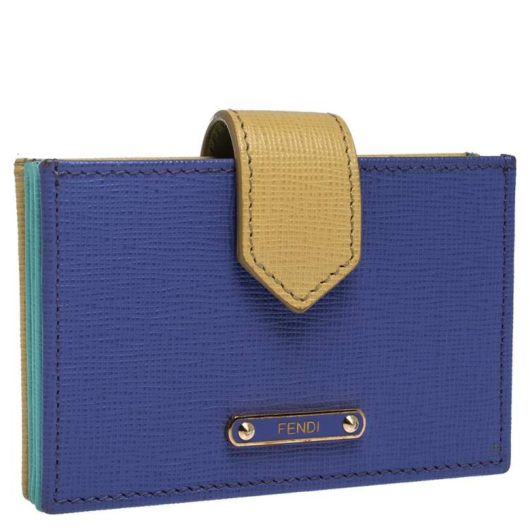 Pre Owned Fendi Multicolor Leather Elite Accordion Card Case