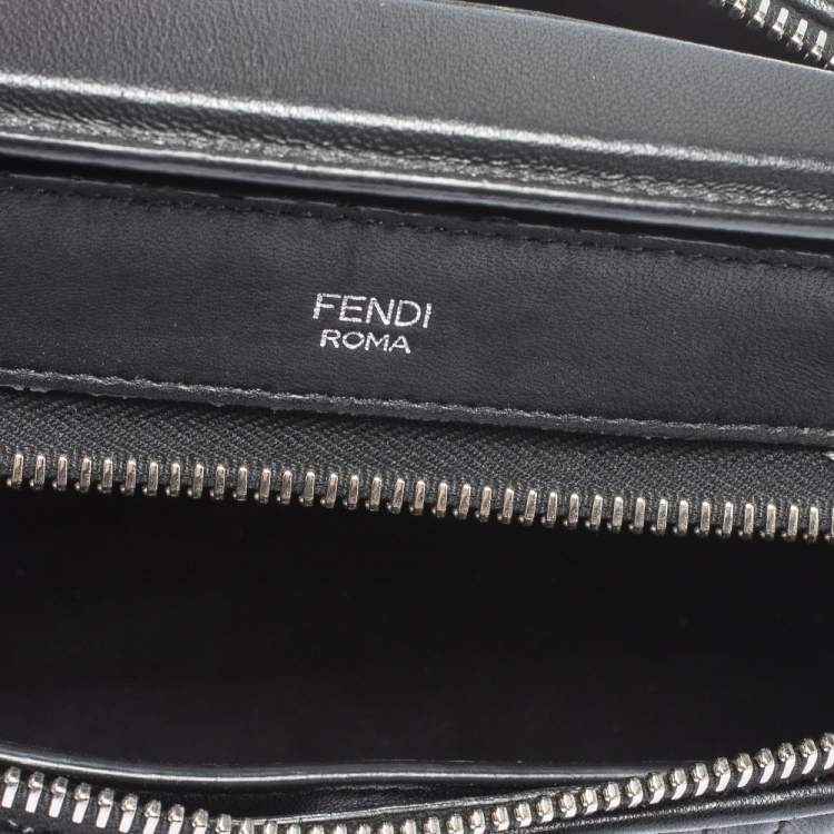 Pre Owned Fendi Black Quilted Leather Dotcom Top Handle Bag