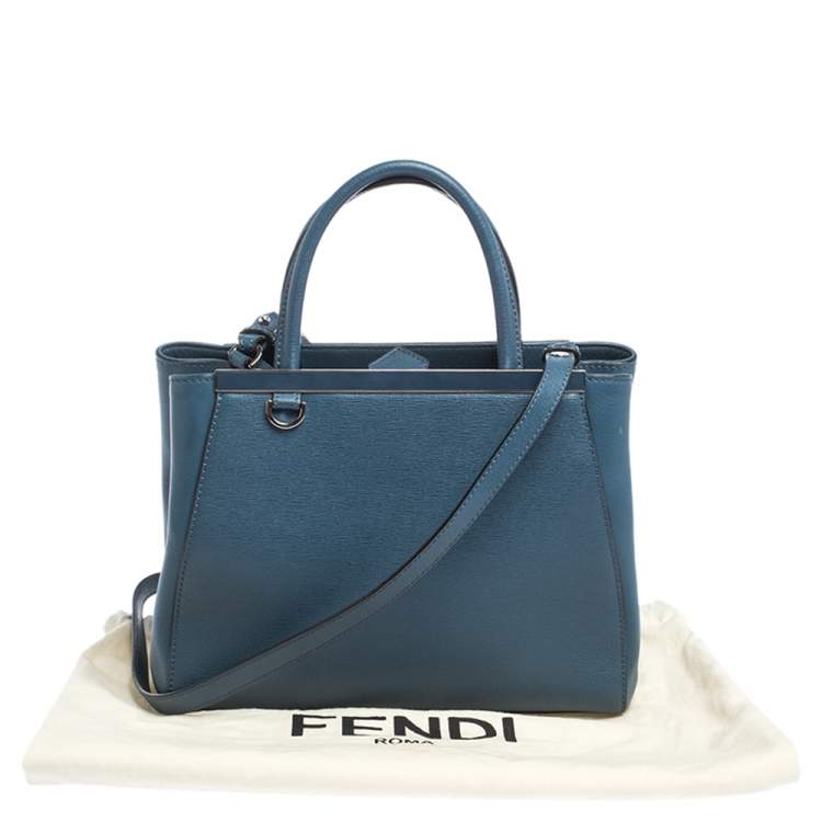 Pre Owned Fendi Blue Leather Mini 2Jours Tote 