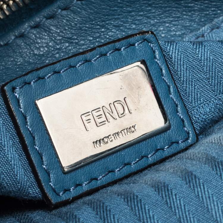 Pre Owned Fendi Blue Leather Mini 2Jours Tote 