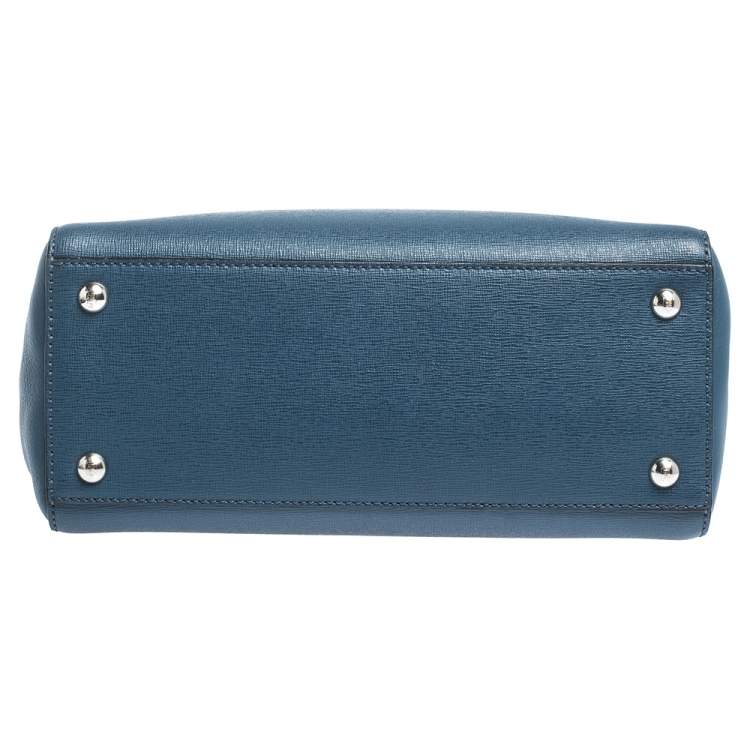 Pre Owned Fendi Blue Leather Mini 2Jours Tote 