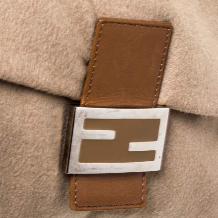 Pre Owned Fendi Beige/Brown Wool Mama Forever Shoulder Bag