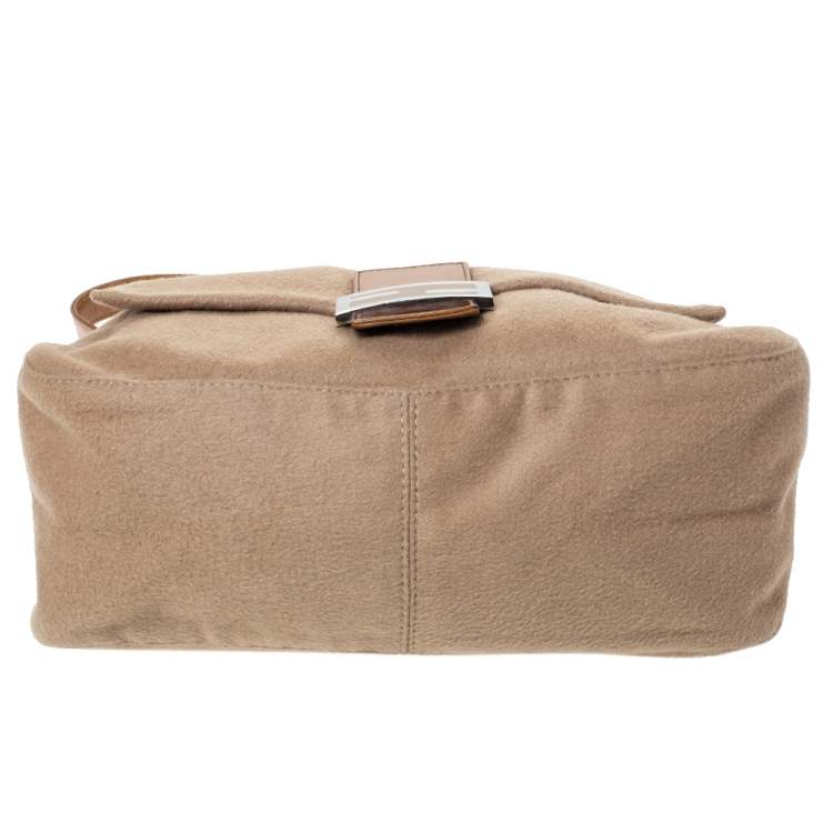 Pre Owned Fendi Beige/Brown Wool Mama Forever Shoulder Bag