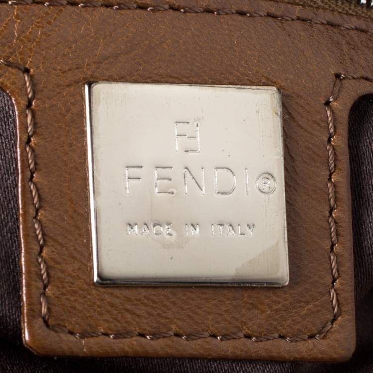 Pre Owned Fendi Beige/Brown Wool Mama Forever Shoulder Bag