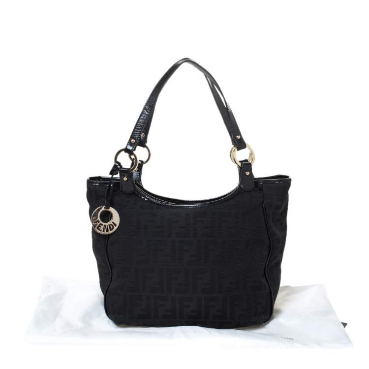 Pre Owned Fendi Black  Zucca Canvas Chef Shopper Tote