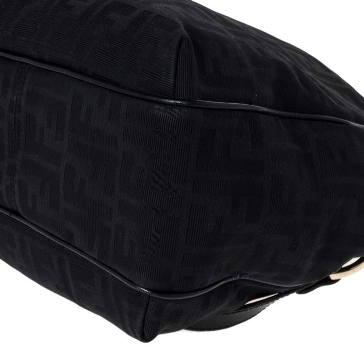 Pre Owned Fendi Black  Zucca Canvas Chef Shopper Tote