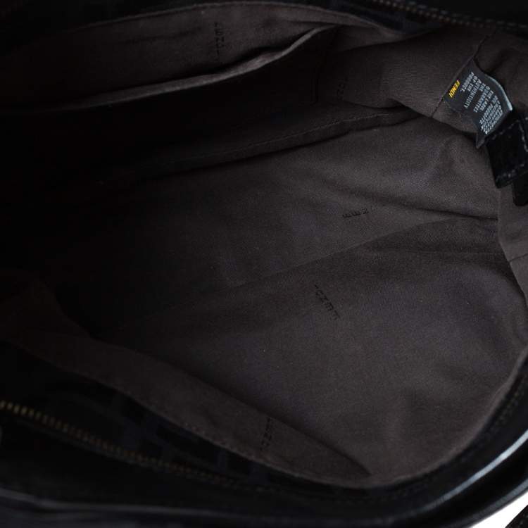 Pre Owned Fendi Black  Zucca Canvas Chef Shopper Tote