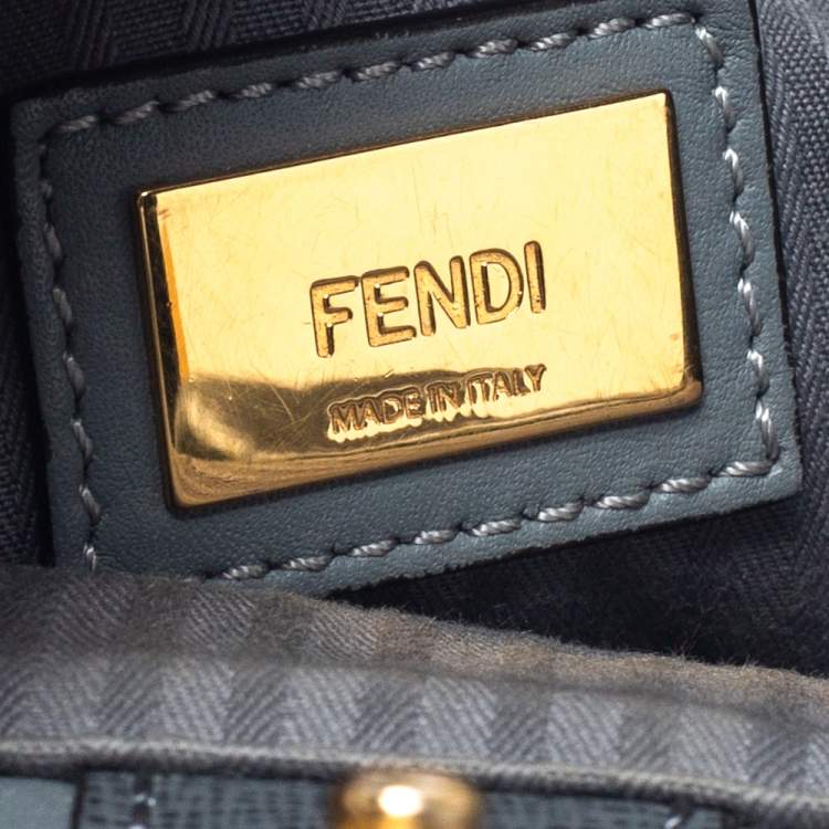 Pre Owned Fendi Grey Saffiano Leather Small 2Jours Tote