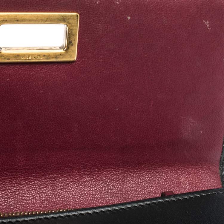 Pre Owned Fendi Black Leather Peekaboo Continental Wallet