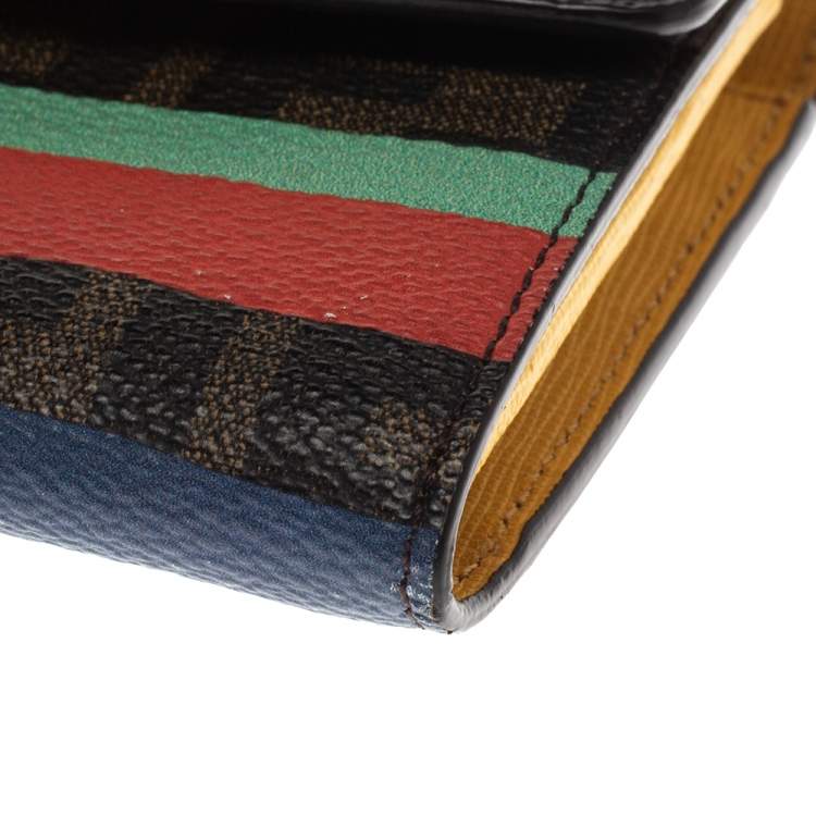 Pre Owned Fendi Multicolor Zucca Coated Canvas Wallet