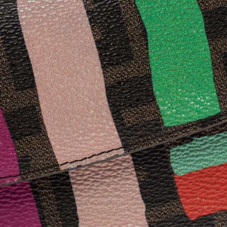 Pre Owned Fendi Multicolor Zucca Coated Canvas Wallet