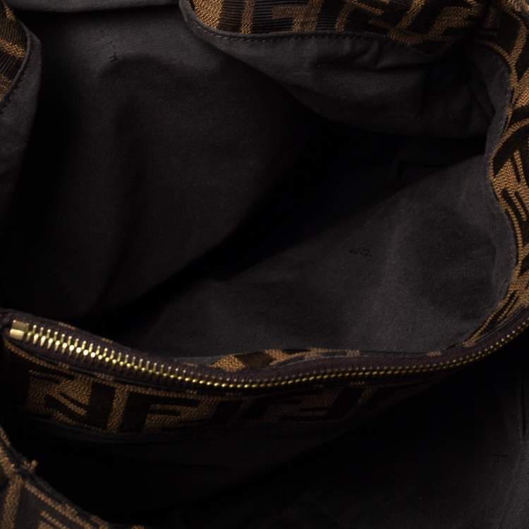 Pre Owned Fendi Tobacco Zucca Canvas Large Mia Shoulder Bag