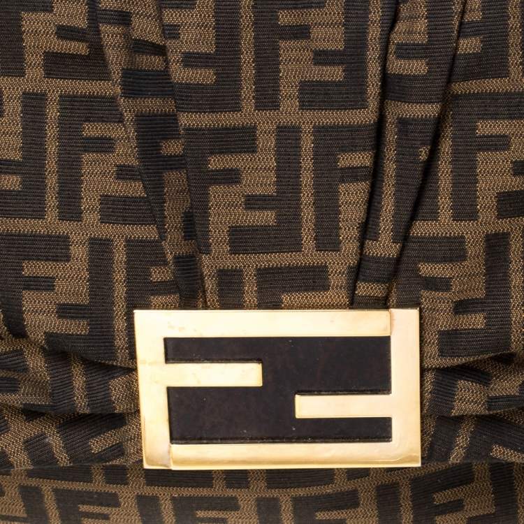 مملوكة مسبقًا Fendi Tobacco Zucca Canvas and Patent Leather Mia Flap Bag