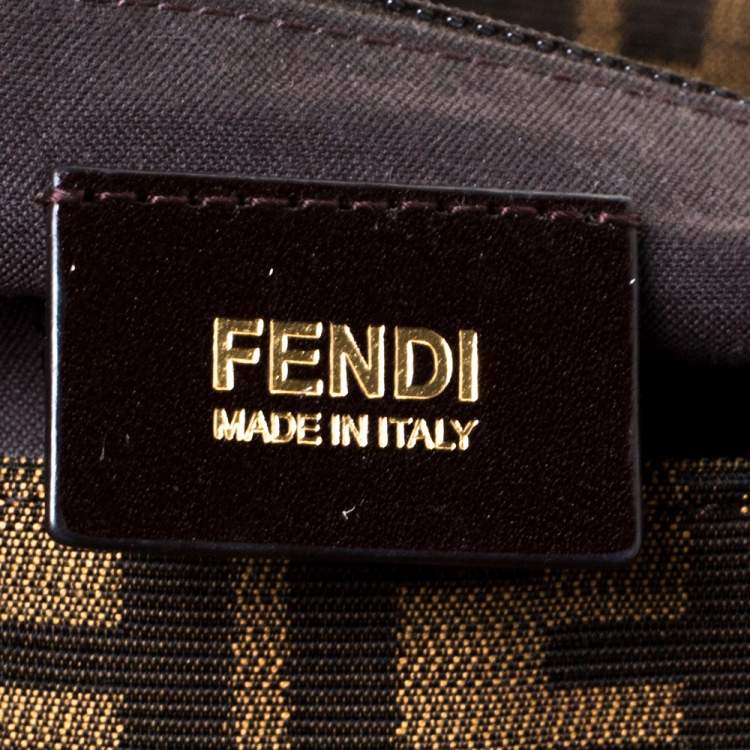 مملوكة مسبقًا Fendi Tobacco Zucca Canvas and Patent Leather Mia Flap Bag
