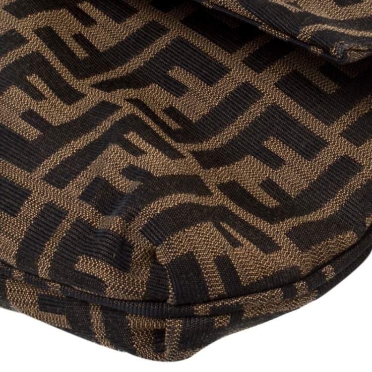 مملوكة مسبقًا Fendi Tobacco Zucca Canvas and Patent Leather Mia Flap Bag