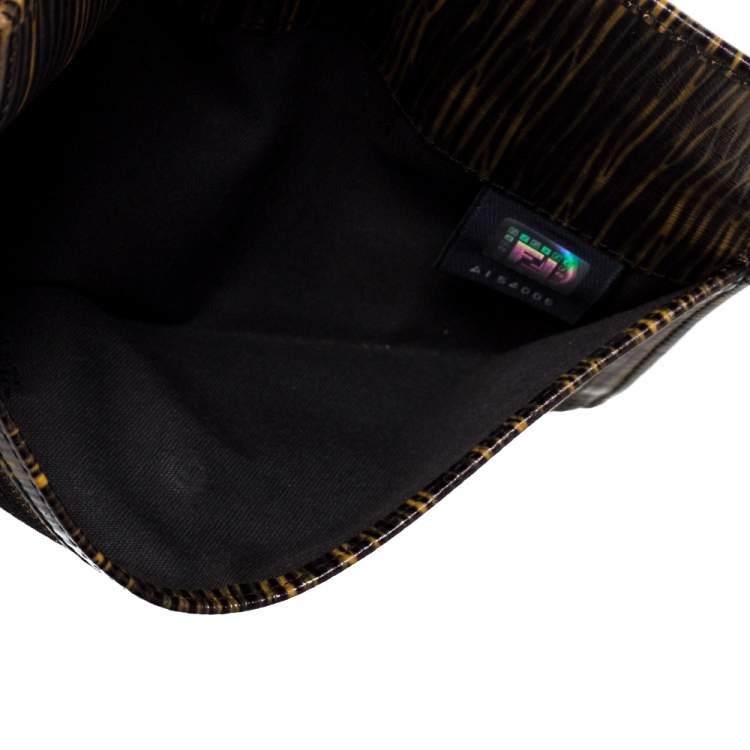 Pre Owned Fendi Tobacco Zucca Canvas and Leather Continental Wallet 