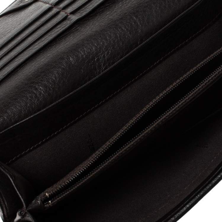 Pre Owned Fendi Tobacco Zucca Canvas and Leather Continental Flap Wallet