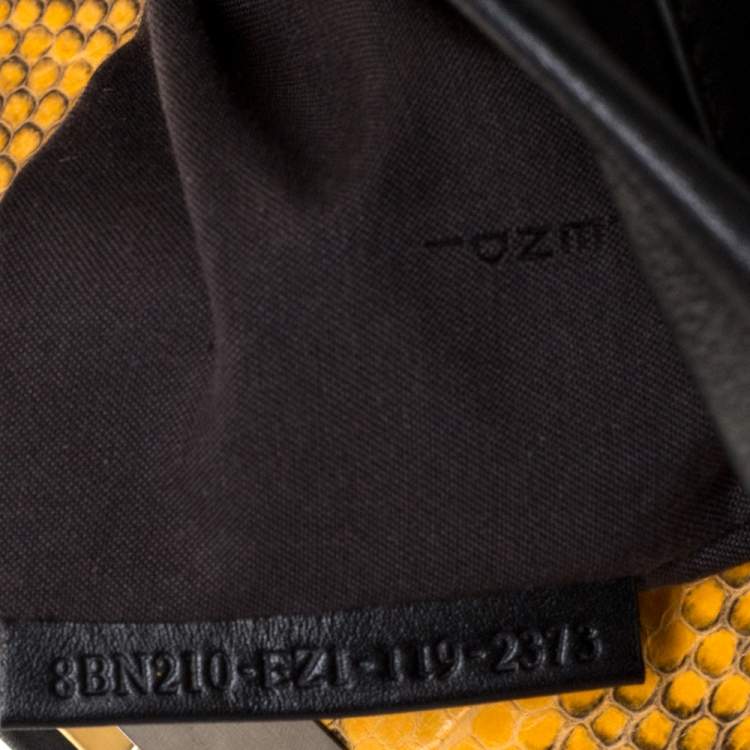 Pre Owned Fendi Black Leather with Suede and Python Lining Large Peekaboo Top Handle Bag