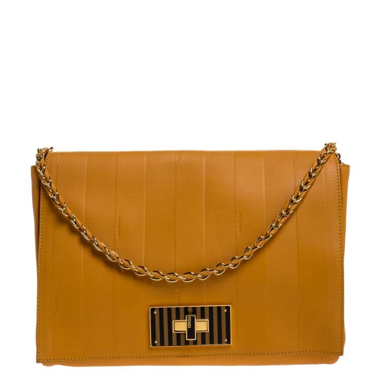 Fendi Murstard Leather Large Claudia Shoulder Bag Fendi | The Luxury Closet