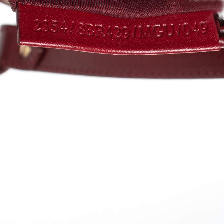 Pre Owned Fendi Red/Beige Canvas and Leather Pochette Bag
