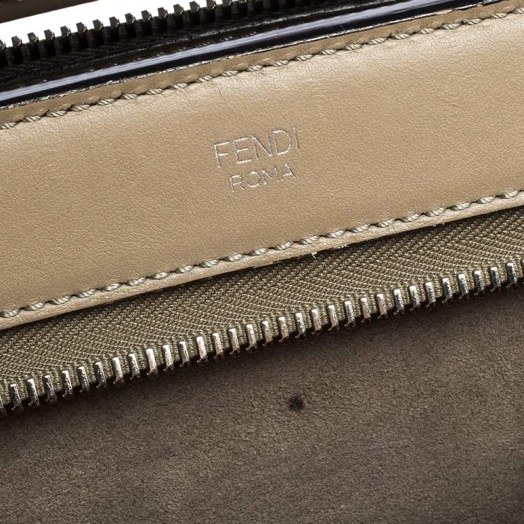 Pre Owned Fendi Bleeker Beige Leather Dotcom Top Handle Bag