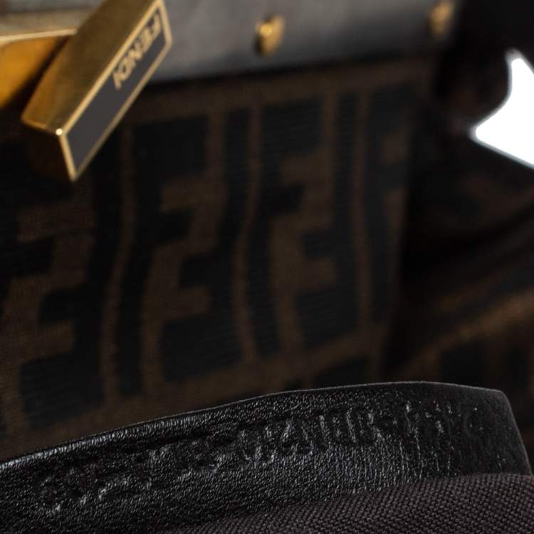 مملوكة مسبقًا Fendi Grey Leather Large Peekaboo Top Handle Bag