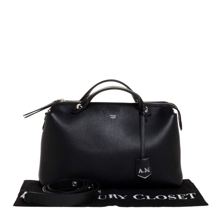 Pre Owned Fendi Black Leather Medium By The Way Boston Bag