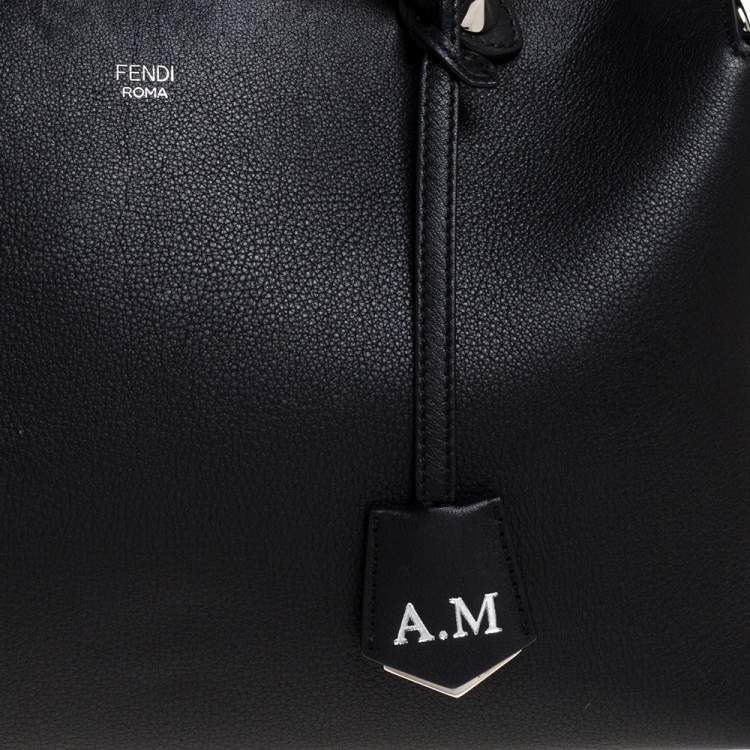 Pre Owned Fendi Black Leather Medium By The Way Boston Bag
