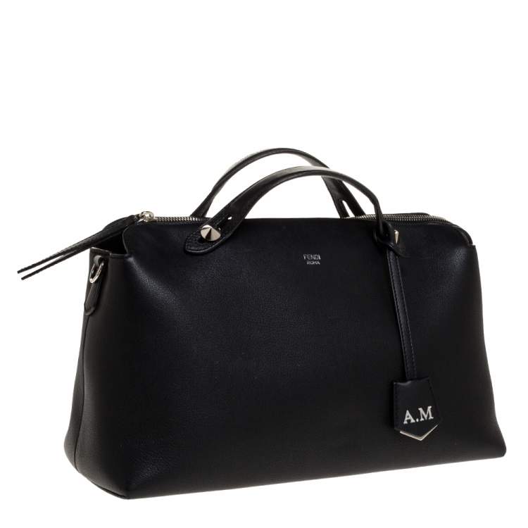 Pre Owned Fendi Black Leather Medium By The Way Boston Bag
