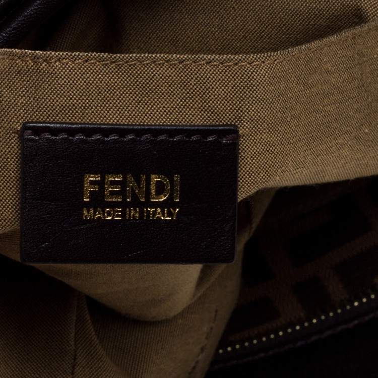 Pre Owned Fendi Tobacco Zucca Canvas and Leather Chef Shopper Tote