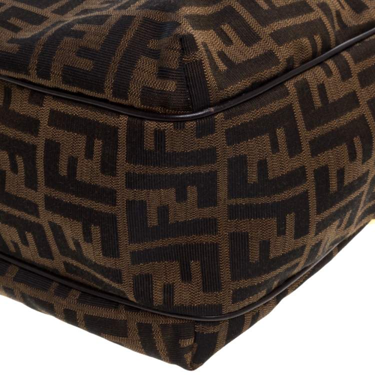 Pre Owned Fendi Tobacco Zucca Canvas and Leather Chef Shopper Tote