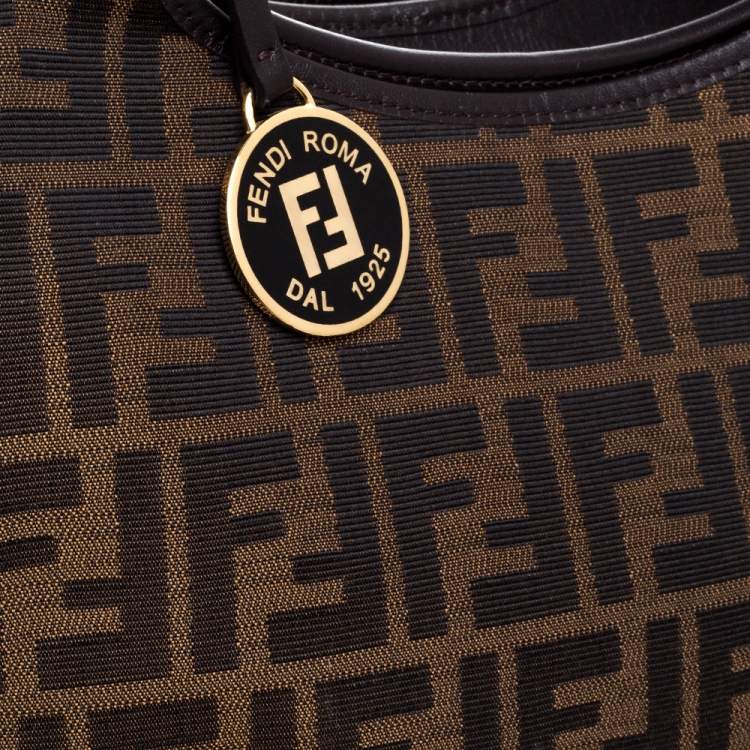Pre Owned Fendi Tobacco Zucca Canvas and Leather Chef Shopper Tote