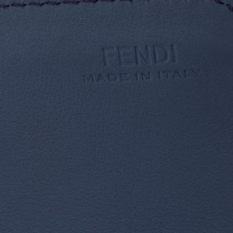 Pre Owned Fendi Lilac Leather Studded Wallet On Chain
