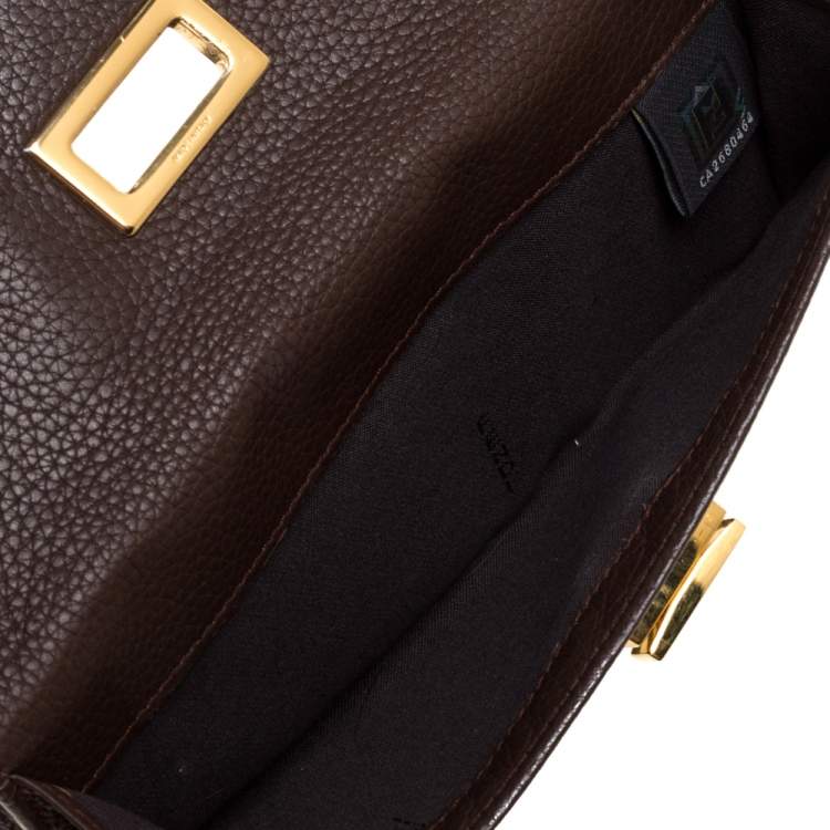 Pre Owned Fendi Brown Zucca Canvas and Leather Continental Wallet
