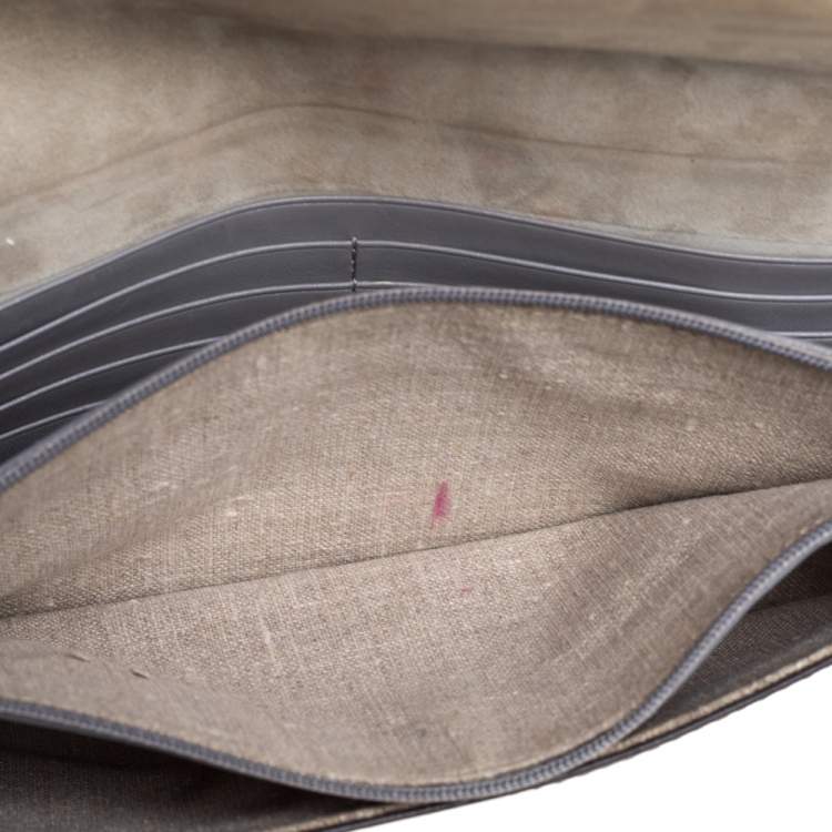 Pre Owned Fendi Multicolor Python and Leather Envelope Clutch