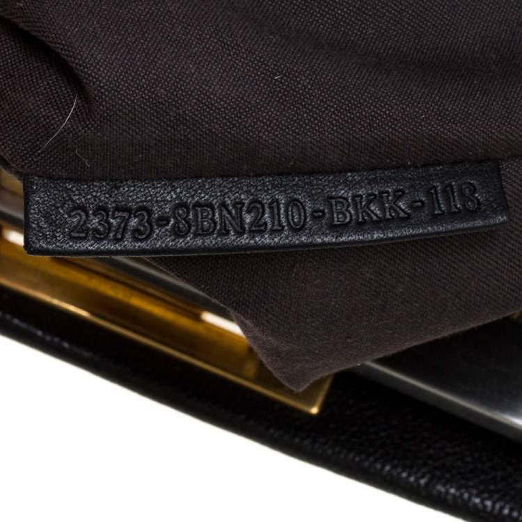 Pre Owned Fendi Black Leather Large Peekaboo Top Handle Bag