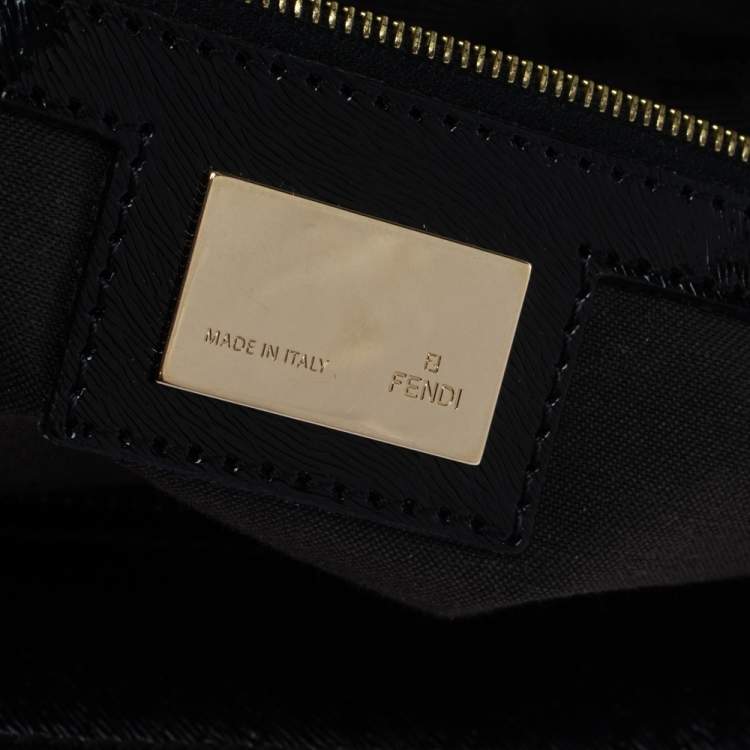 Fendi Black Zucca Canvas and Leather Large Chef Tote