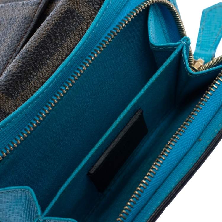 مملوكة مسبقًا Fendi Multicolor Ellite Birds Print Leather Flap Compact Wallet