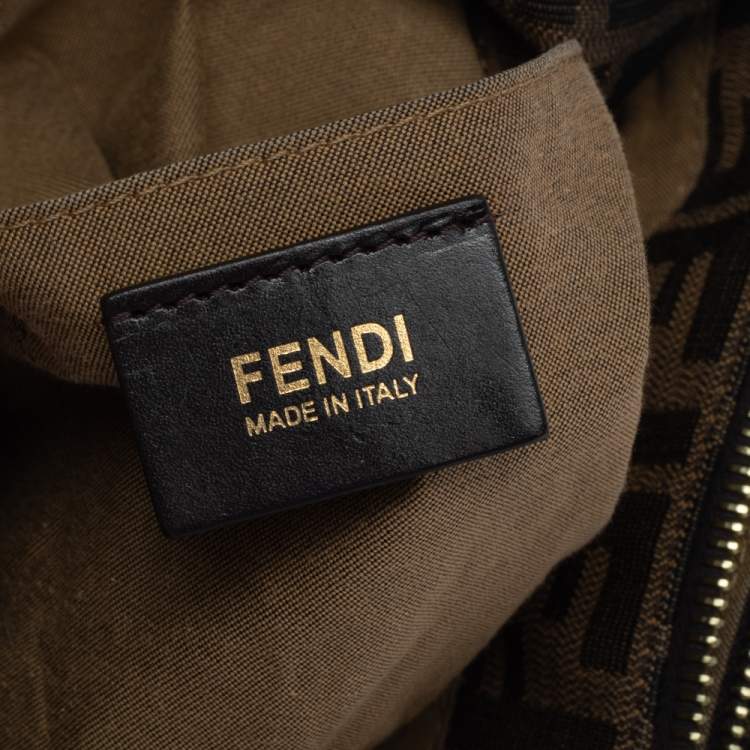 Pre Owned Fendi Tobacco Zucca Canvas and Leather Chef Tote